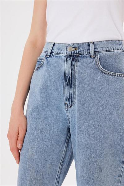 MOM FIT JEANS DENIM PANTS LIGHT NAVY