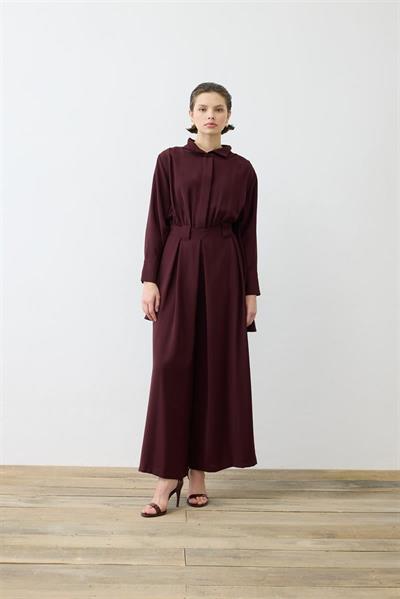 MONICA CREPE JUMPSUIT BURGUNDY