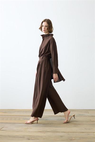 MONICA CREPE JUMPSUIT DARK BROWN