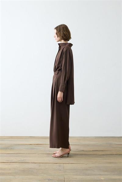 MONICA CREPE JUMPSUIT DARK BROWN