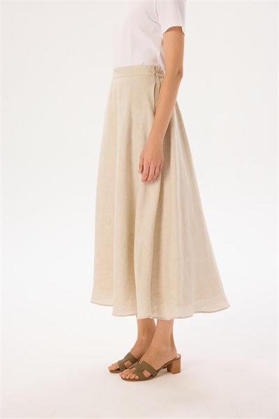 NATURAL 100% LINEN FLARED SKIRT NATURAL