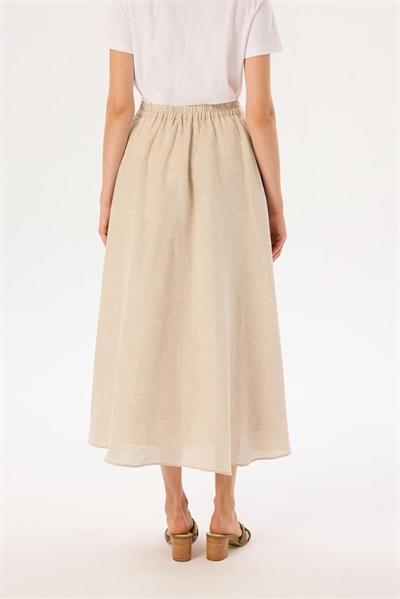 NATURAL 100% LINEN FLARED SKIRT NATURAL