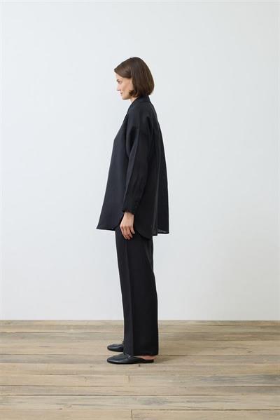 NATURAL 100% LINEN PANTS SET BLACK