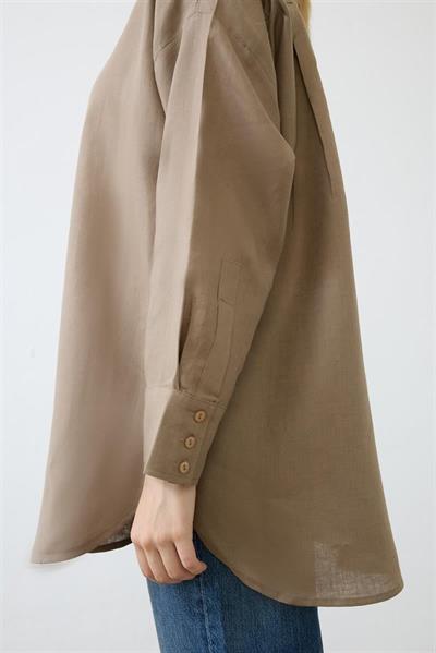 NATURAL 100% LINEN SHIRT TAUPE