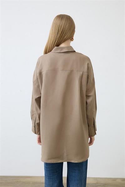 NATURAL 100% LINEN SHIRT TAUPE