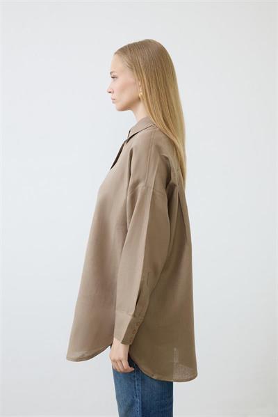 NATURAL 100% LINEN SHIRT TAUPE
