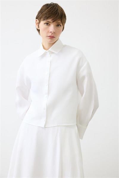 NATURAL 100% LINEN SKIRT SET WHITE