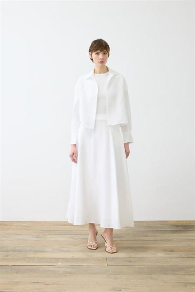 NATURAL 100% LINEN SKIRT SET WHITE