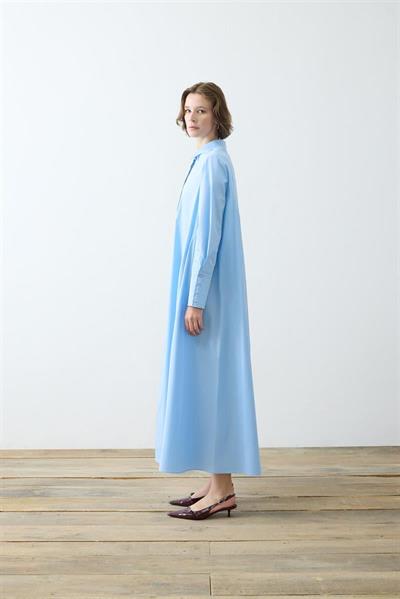 NOVA PAPER TOUCH POPLIN LOOSE FIT DRESS BABY BLUE