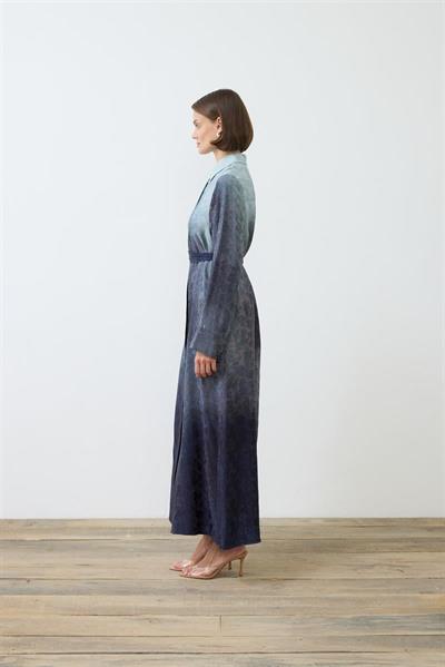 OMBRE RAYON VISCOSE SHIRT DRESS BLUE