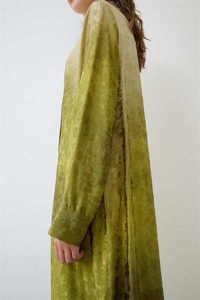 OMBRE RAYON VISCOSE SHIRT DRESS GREEN