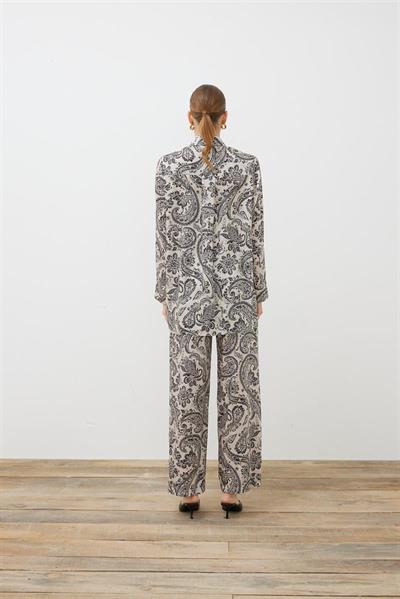 PAISLEY PATTERN TWILL PANTS SET BEIGE