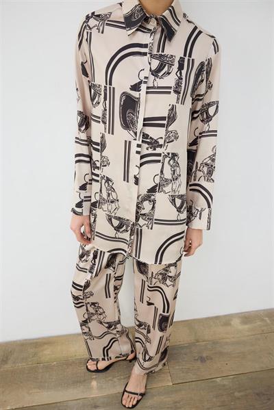 PARIS PATTERN TWILL PANTS SET MINK