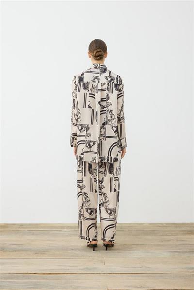 PARIS PATTERN TWILL PANTS SET MINK