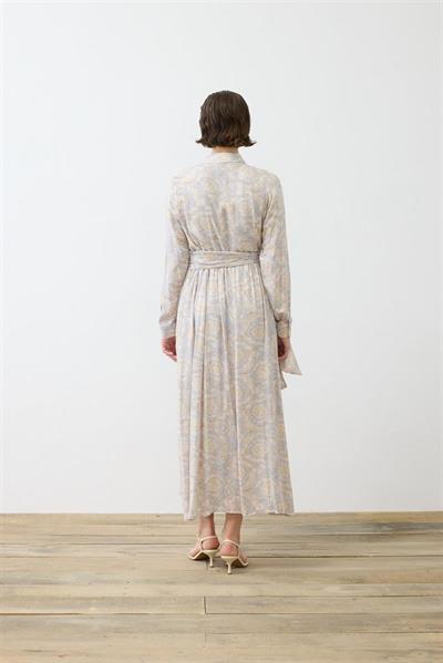 PASTEL PATTERN RAYON VISCOSE SHIRT DRESS BABY BLUE