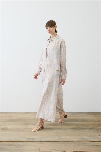 PASTEL PATTERN SLEEVELESS DRESS SHIRT SET BABY BLUE