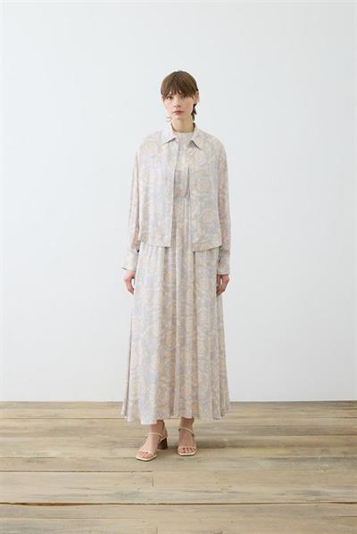 PASTEL PATTERN SLEEVELESS DRESS SHIRT SET BABY BLUE