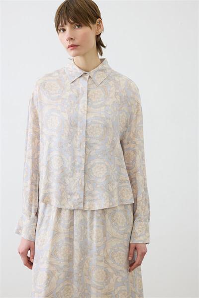 PASTEL PATTERN SLEEVELESS DRESS SHIRT SET BABY BLUE