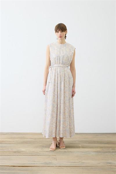 PASTEL PATTERN SLEEVELESS DRESS SHIRT SET BABY BLUE