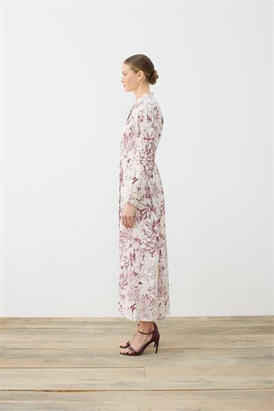 PATTERNED SUMMER DRESS BURGUNDY