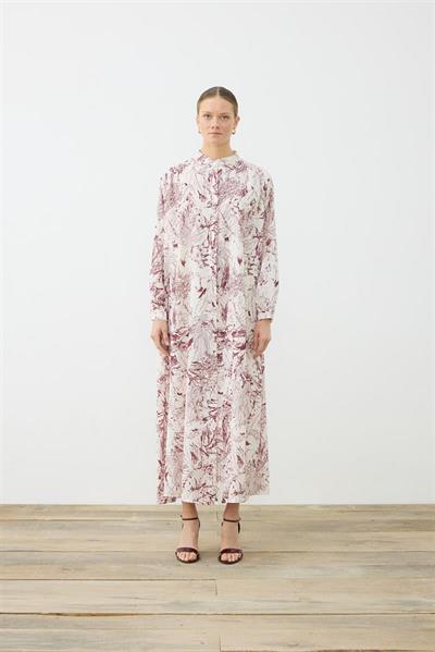 PATTERNED SUMMER DRESS BURGUNDY