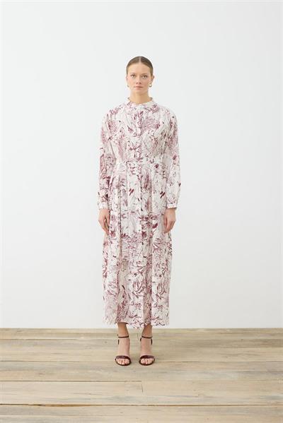 PATTERNED SUMMER DRESS BURGUNDY