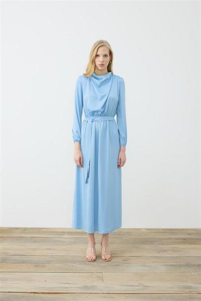 PORTE SATIN DRESS BABY BLUE