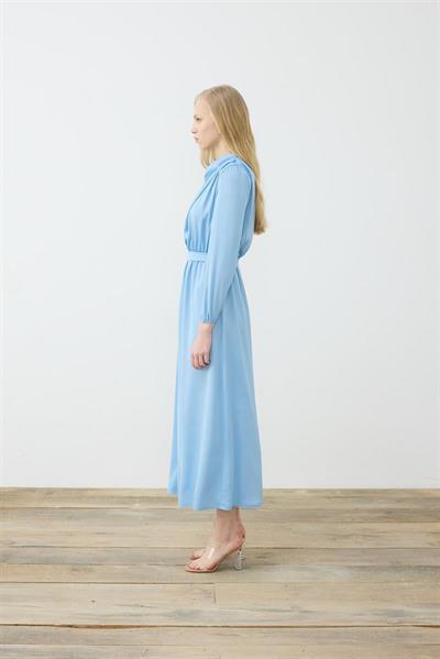 PORTE SATIN DRESS BABY BLUE