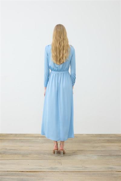 PORTE SATIN DRESS BABY BLUE