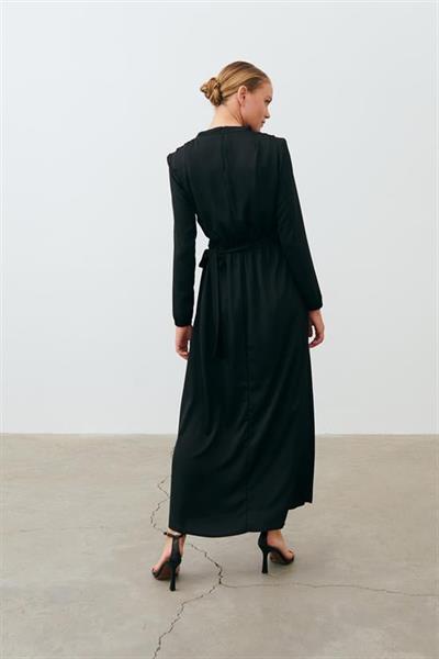 PORTE SATIN DRESS BLACK