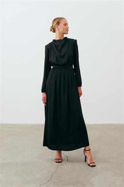 PORTE SATIN DRESS BLACK