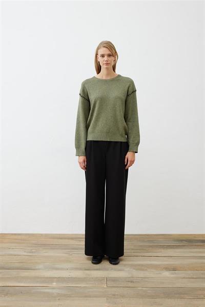 PREMIUM SELECTION STITCH DETAILED SWEATER KHAKI