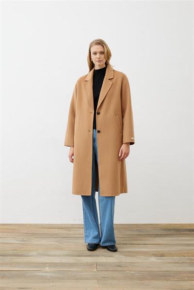 PREMIUM SELECTION WOOL CASHMERE BUTTON COAT CAMEL