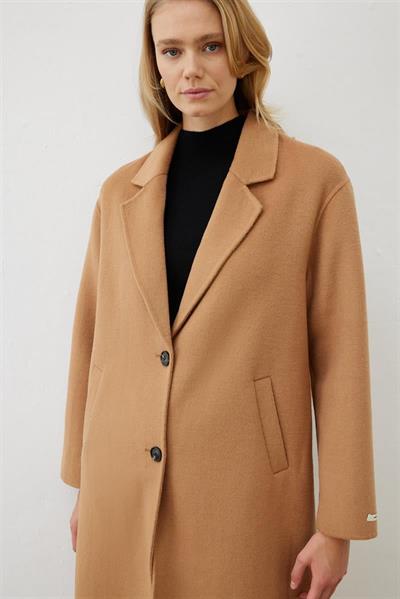 PREMIUM SELECTION WOOL CASHMERE BUTTON COAT CAMEL