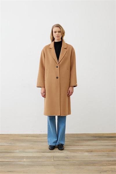 PREMIUM SELECTION WOOL CASHMERE BUTTON COAT CAMEL