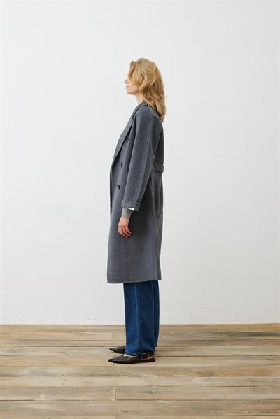 PREMIUM SELECTION WOOL CASHMERE DOUBLE BREASTED COAT GREY