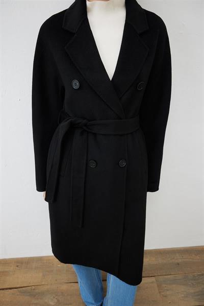 PREMIUM SELECTION WOOL CASHMERE DOUBLE BREASTED COAT BLACK