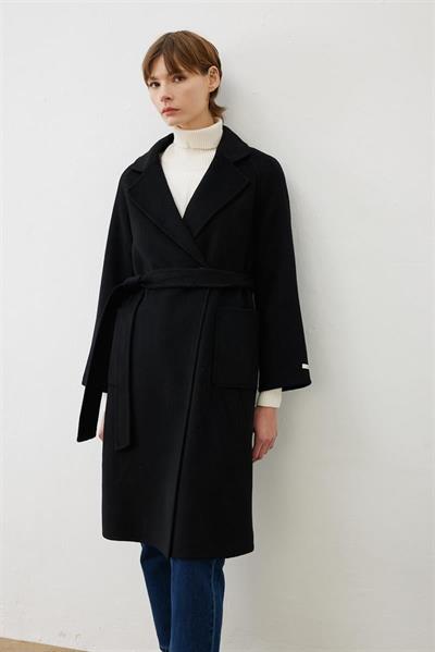 PREMIUM SELECTION WOOL CASHMERE OVERSIZE COAT BLACK