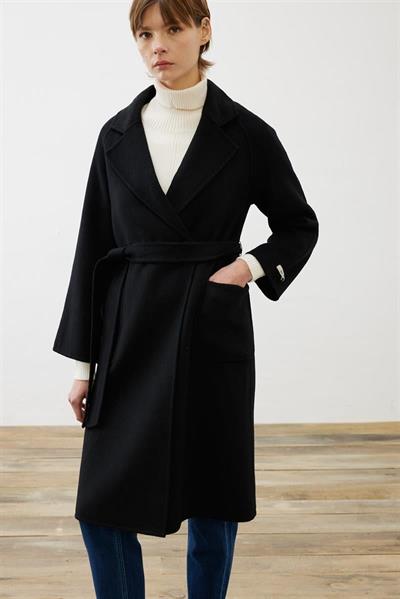 PREMIUM SELECTION WOOL CASHMERE OVERSIZE COAT BLACK