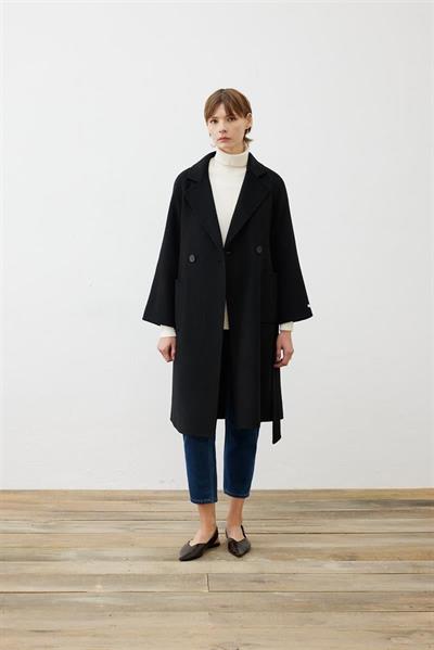 PREMIUM SELECTION WOOL CASHMERE OVERSIZE COAT BLACK