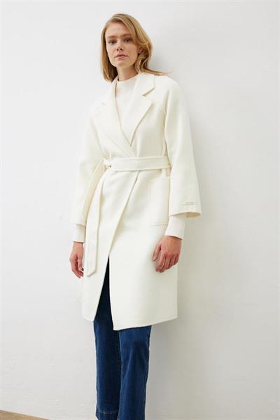 PREMIUM SELECTION WOOL CASHMERE OVERSIZE COAT ECRU
