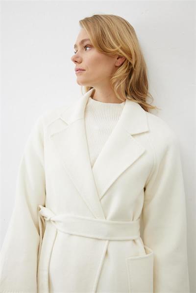 PREMIUM SELECTION WOOL CASHMERE OVERSIZE COAT ECRU