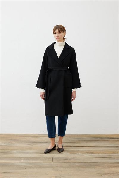 PREMIUM SELECTION WOOL CASHMERE OVERSIZE COAT BLACK