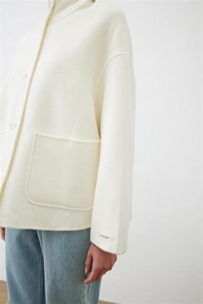 PREMIUM SELECTION WOOL CASHMERE SHORT COAT ECRU