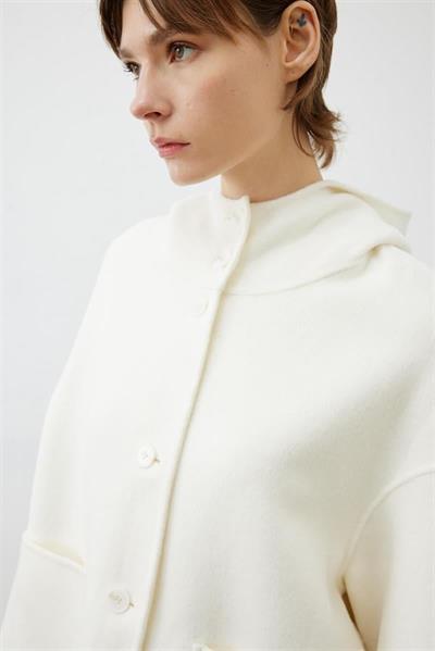 PREMIUM SELECTION WOOL CASHMERE SHORT COAT ECRU