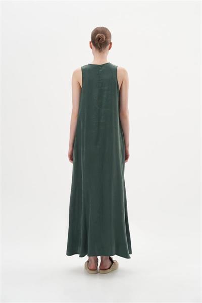 PRIME WASHED SILK SLEEVELESS SHIRT SET KHAKI