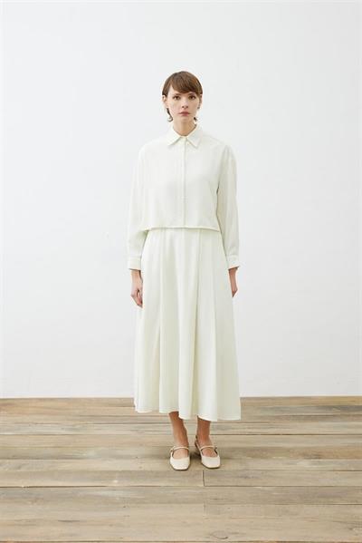 RINA CREPE CROPPED SHIRT VANILLA