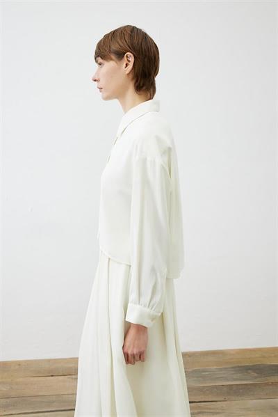 RINA CREPE CROPPED SHIRT VANILLA