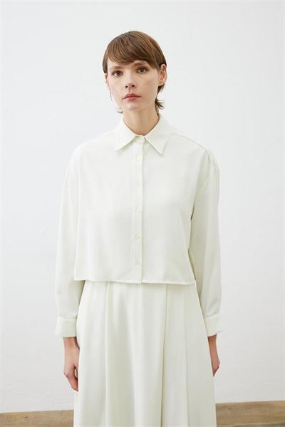 RINA CREPE CROPPED SHIRT VANILLA