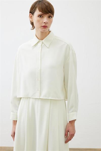 RINA CREPE CROPPED SHIRT VANILLA